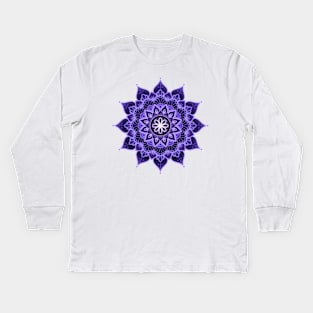 3rd Eye Chakra Mandala (series) Kids Long Sleeve T-Shirt